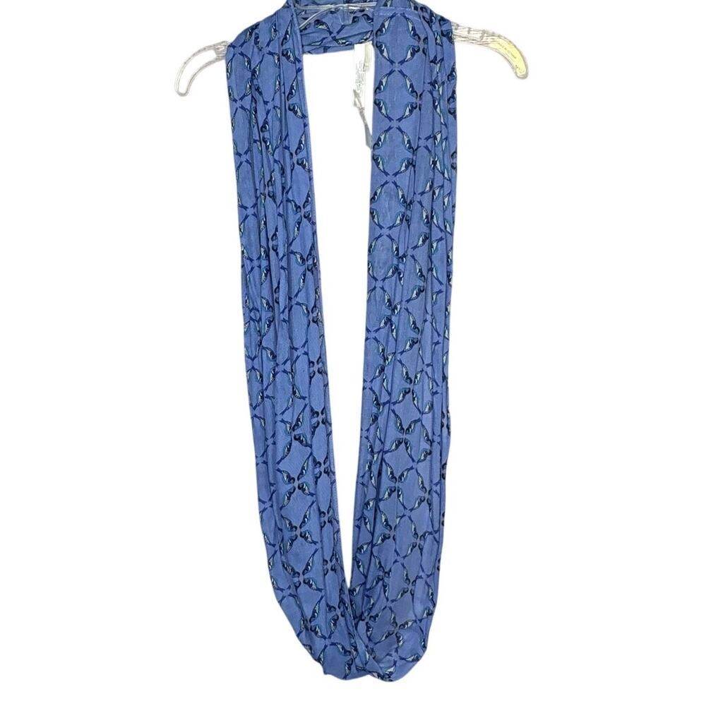 Talbots Outlet Blue Birds Print Summer Lightweight Soft Infinity Scarf New